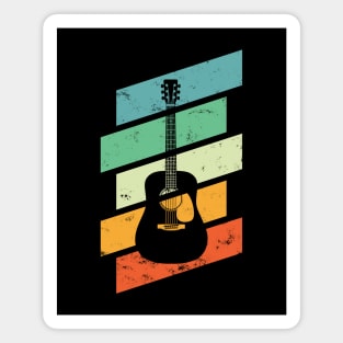 Vintage Style Dreadnought Style Acoustic Guitar Retro Colors Magnet